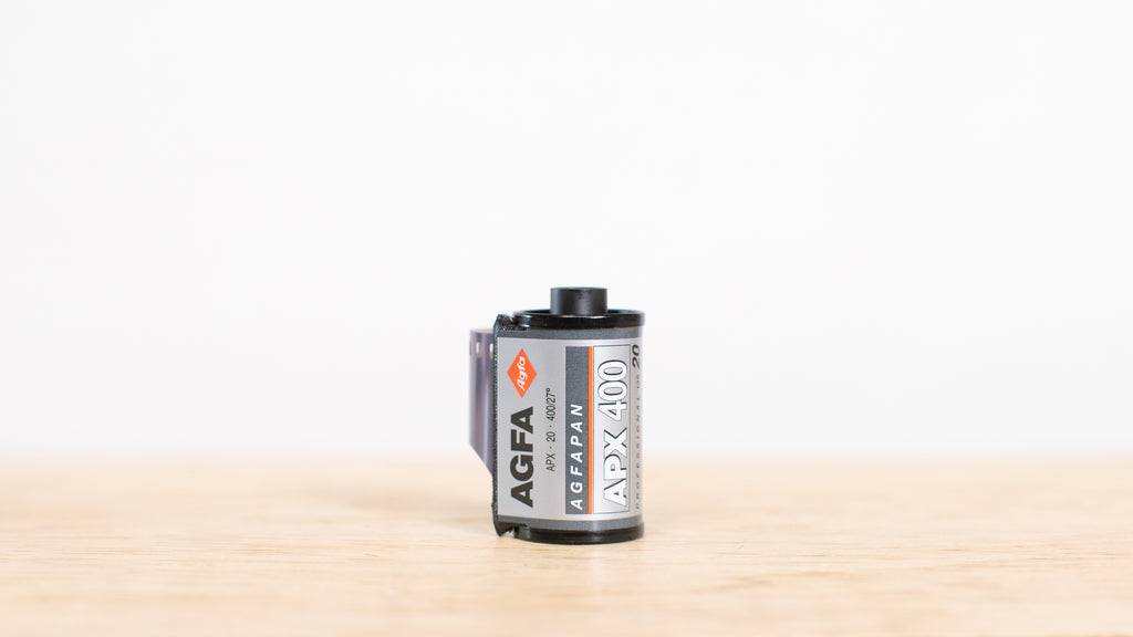 Agfa Agfapan APX 35mm black and white negative film.